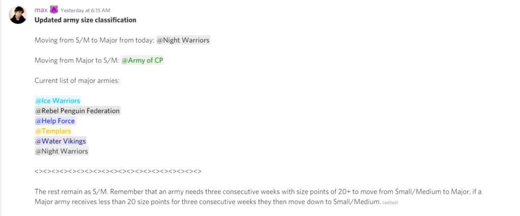 night warriors major classification
