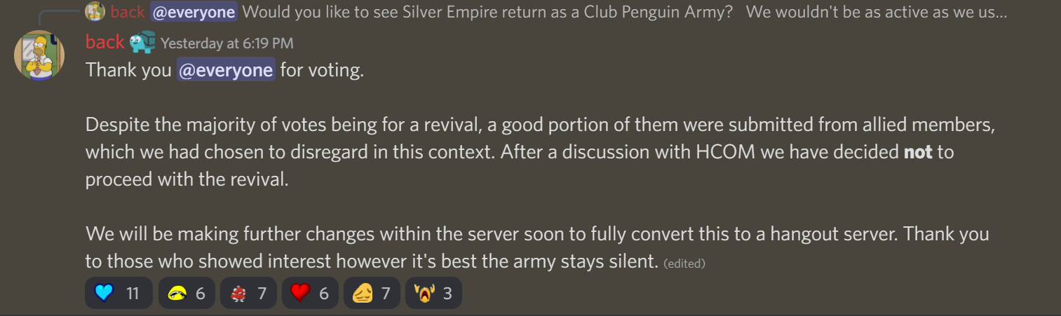 Silver Empire revival dashed