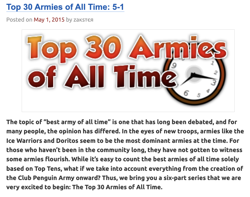 Kingfunks4 Ranks: Top Ten Armies of All Time